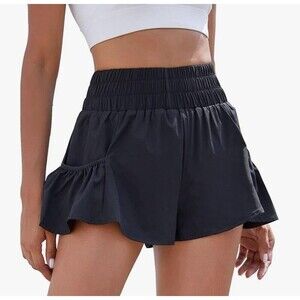 BMJL Black Womens High Waisted Shorts Athletic Running Shorts Workout Size XS